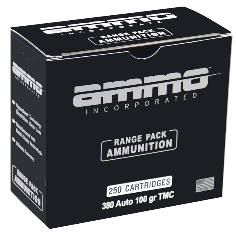 Ammo Inc Range Pack 380 ACP Ammo 100 Grain TMC 250 Round