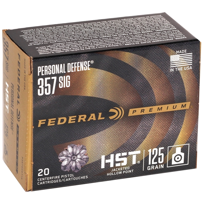 Federal Premium 357 SIG Ammo 125 Grain HST Jacketed Hollow Point