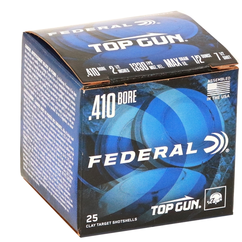 Federal Top Gun Sporting 410 Bore Ammo 2-1/2" #7.5 Shot 250 Round Case ...