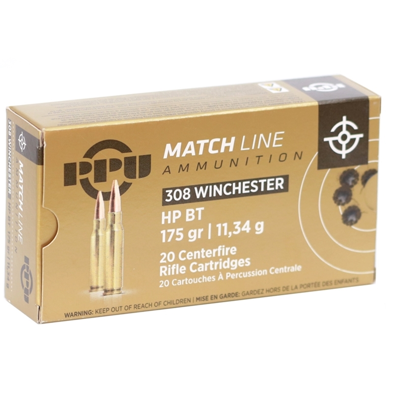 Prvi Partizan Match 308 Winchester Ammo 175 Grain Hollow Point Boat Tail