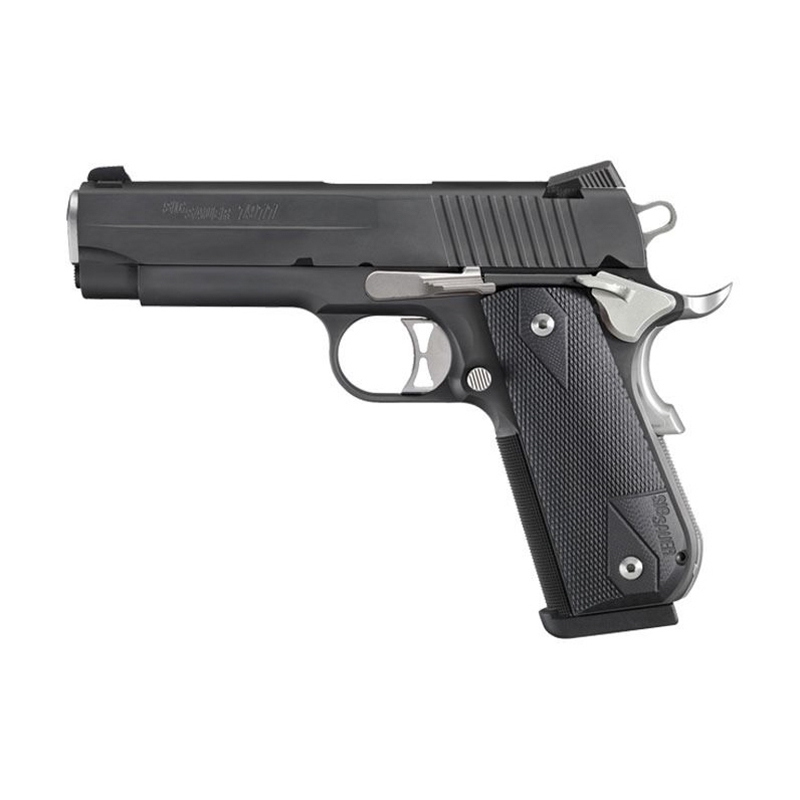 SIG Sauer 1911 Pistol 45 ACP Nightmare Black SAO Siglite Black G10 Grip ...