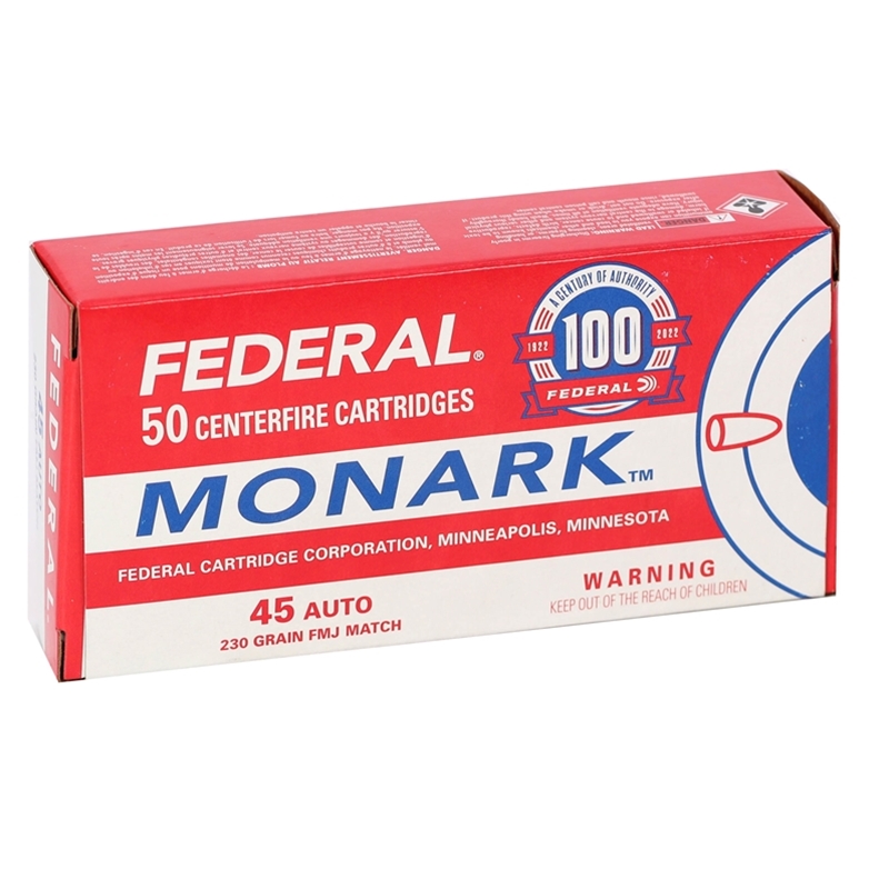 Federal Match 100th Anniversary 45 ACP Auto Ammo 230 Grain Full Metal Jacket