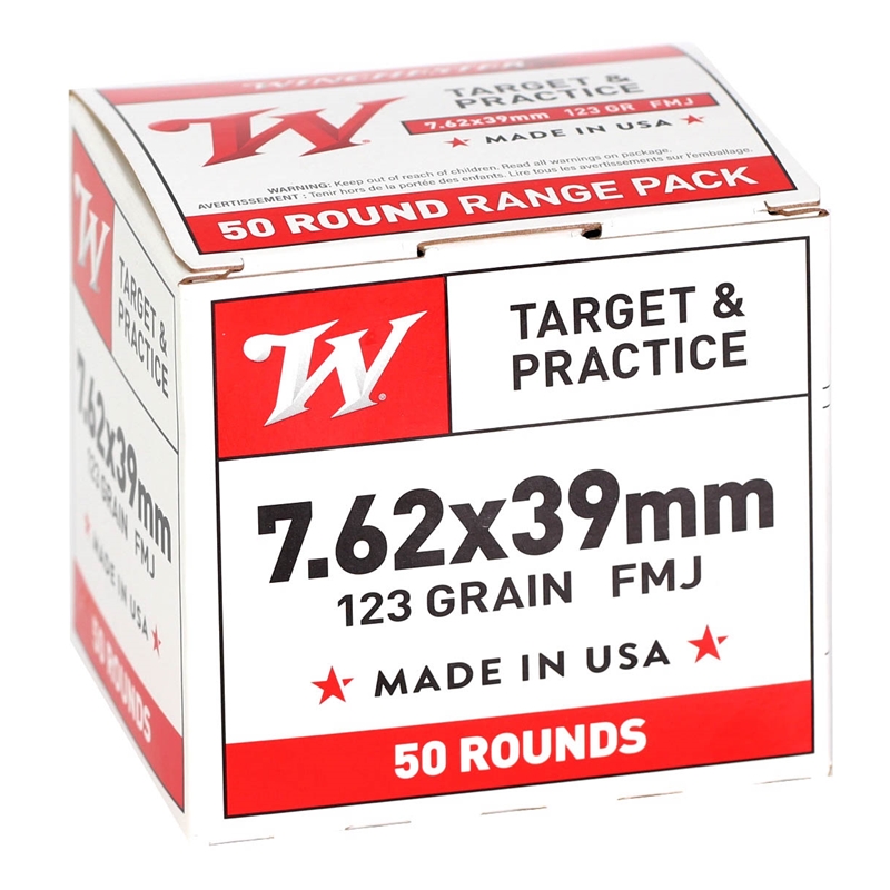 Winchester Target & Practice 7.62x39mm Ammo 123 Grain Full Metal