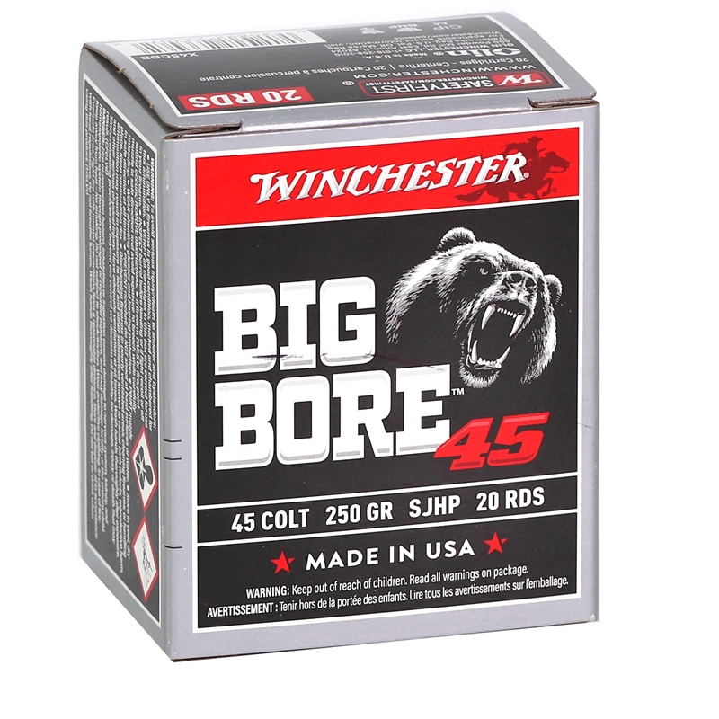 Winchester Big Bore 45 Colt Ammo 250 Grain Semi-Jacketed Hollow Point - X45CBB