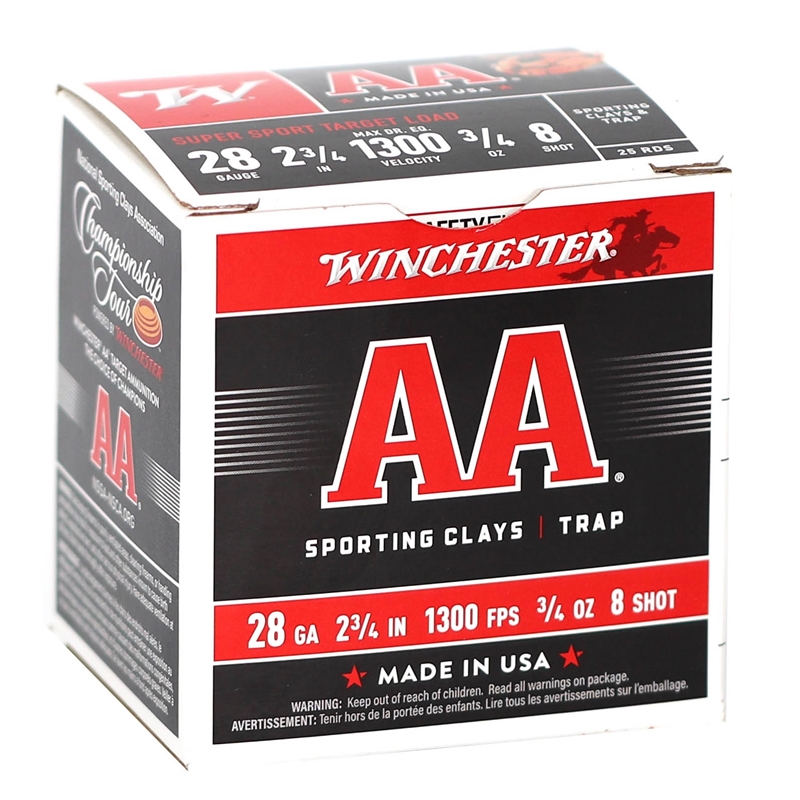 Winchester AA Sporting Clays 28 Gauge Ammo 2 3/4