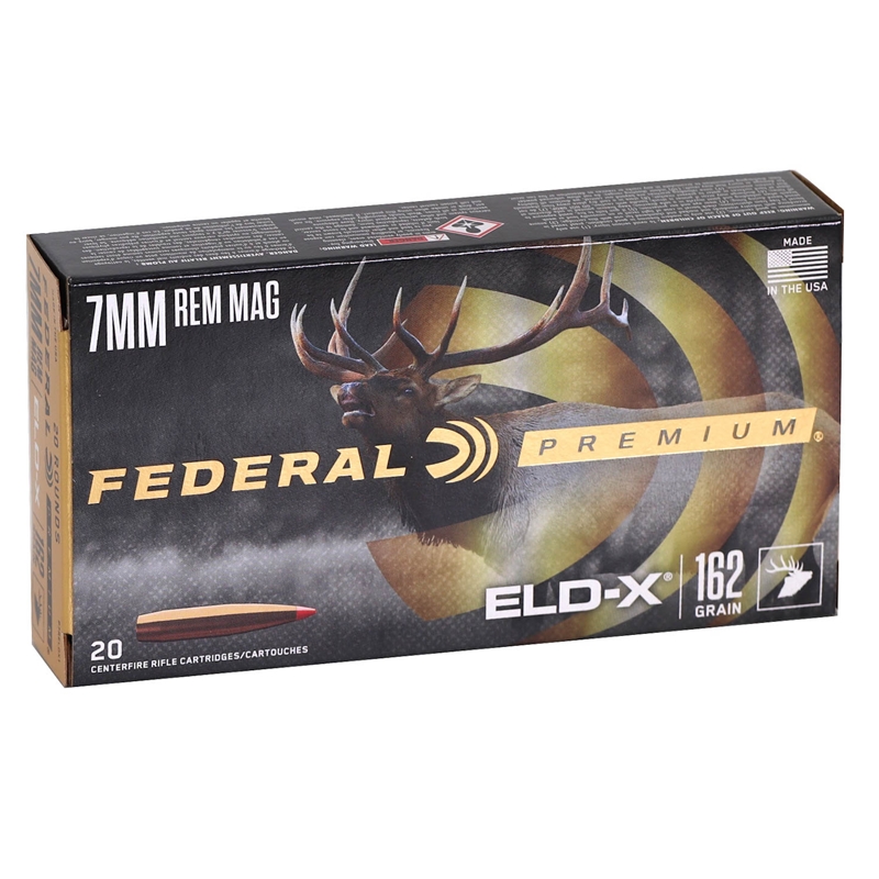 Federal ELD-X 7mm Remington Magnum Ammo 162 Grain Polymer Tip - P7RELDX1
