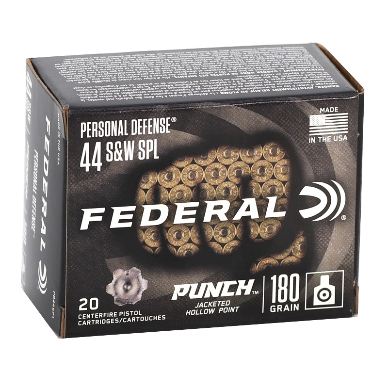 Federal Personal Defense Punch 44 Special Ammo 180 Grain Punch Jacketed Hollow Point - PD44SP1