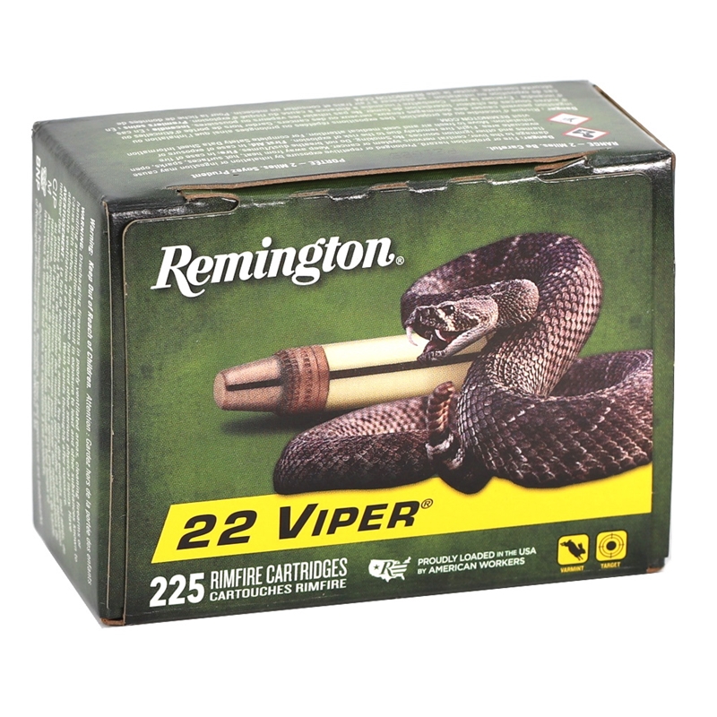 Remington 22 Viper 22 Long Rifle Ammo 36 Grain Plated Truncated Cone Solid Projectile - VP225
