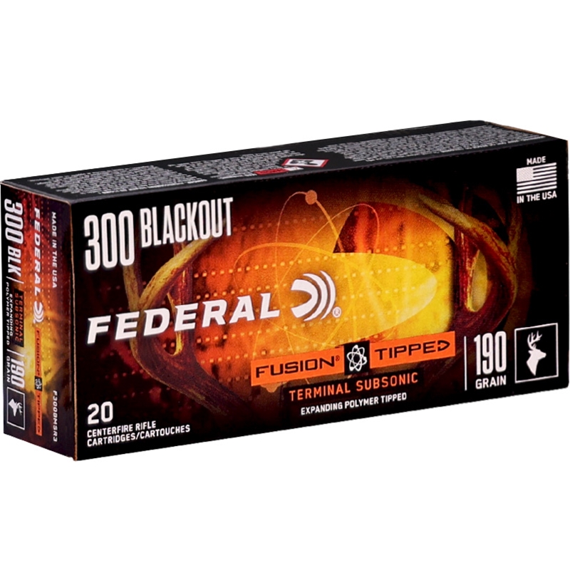 Federal Fusion MSR 300 AAC Blackout Ammo 190 Grain Subsonic Expanding - F300BMSR3