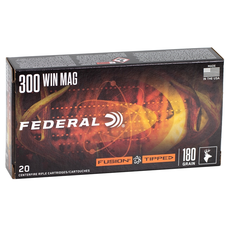 Federal Fusion 300 Winchester Magnum Ammo 180 Grain Fusion Tipped - F300WTFS3