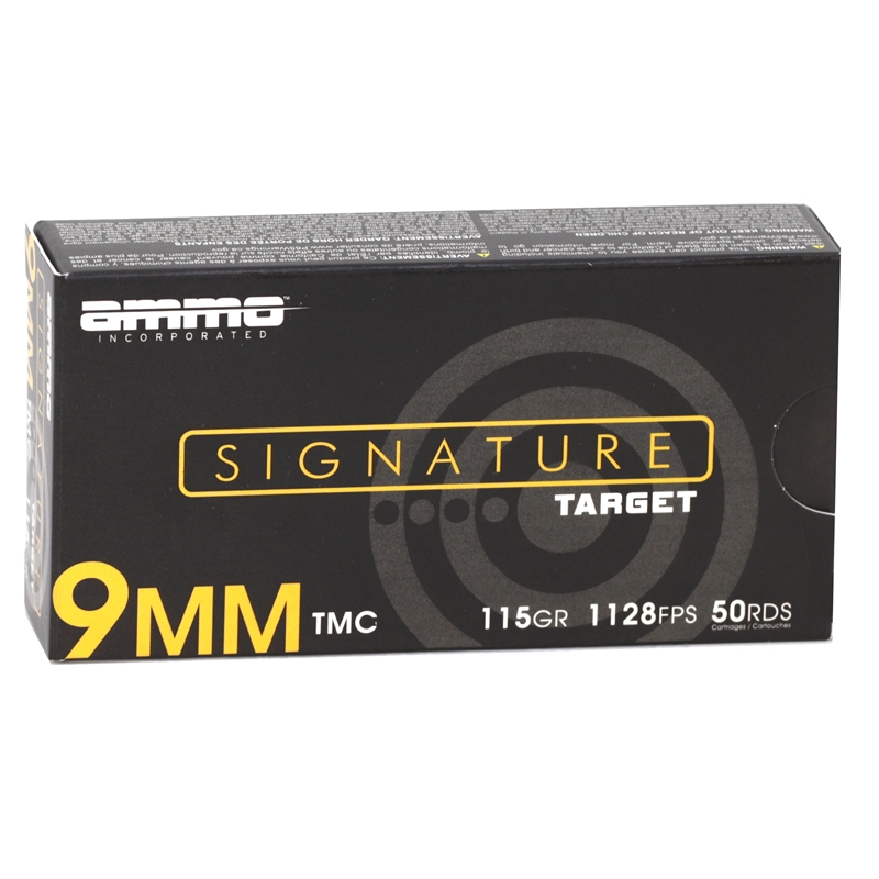 Ammo Inc Signature Target 9mm Ammo 115 Grain Total Metal Jacket - 9115TMC-A50