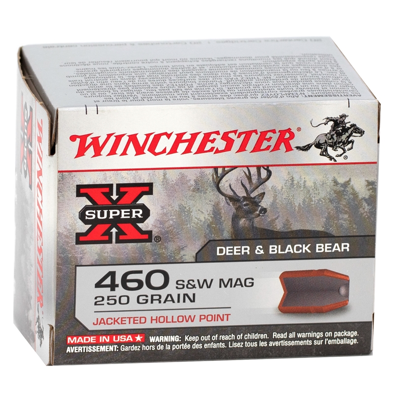Winchester Super X 460 S&W Magnum Ammo 250 Grain Jacketed Hollow Point - X460SW