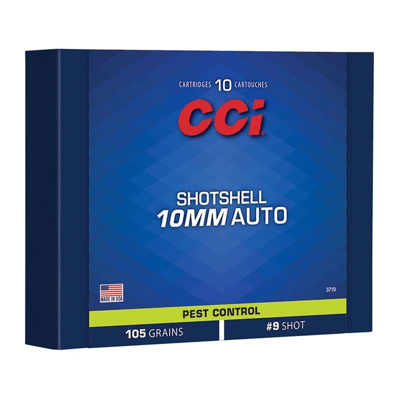 CCI Pest Control Shotshell 10mm Auto Ammo 105 Grain Lead Shot #9 - 3710