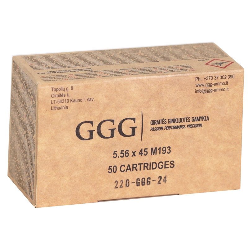 GGG GGG 5.56mm NATO Ammo 55 Grain Full Metal Jacket - 556FMJ