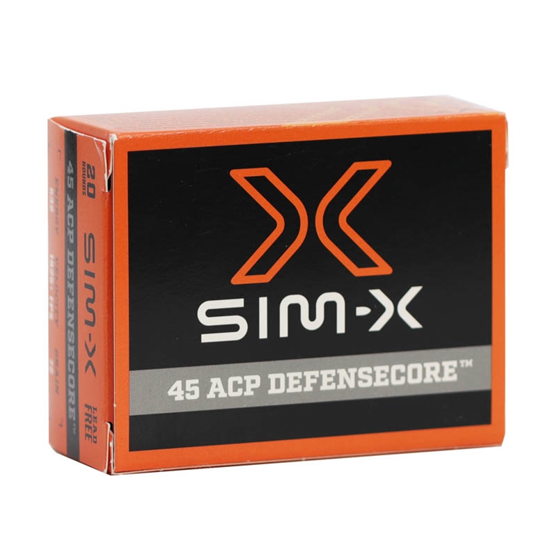 Sim-X Defensecore 45 ACP Ammo 72 Grain Lead Free Hollow Point