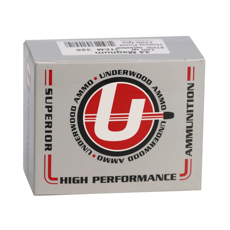 Underwood Extreme Terminal Performance 44 Remington Magnum Ammo 180 Grain Jacketed Hollow Point - 325