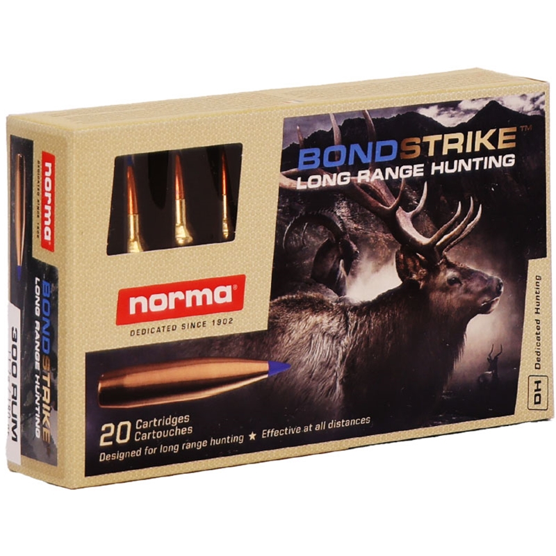 Norma Bondstrike 300 Winchester Ultra Magnum Ammo 180 Grain Bonded Polymer Tip Boat Tail - 20176102