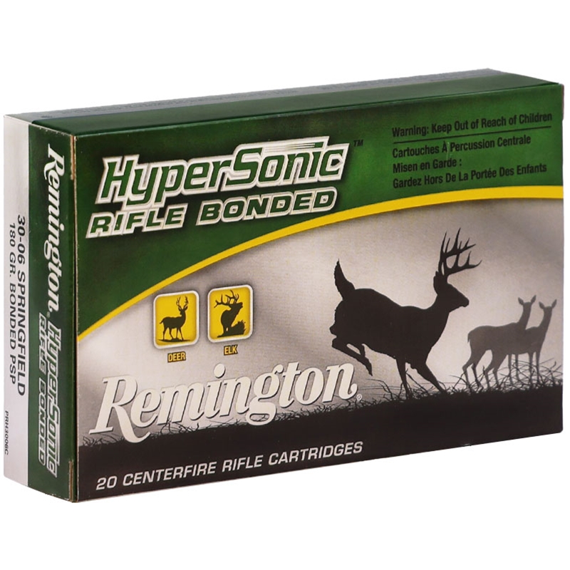 Remington HyperSonic 30-06 Springfield Ammo 180 Grain Bonded Pointed Soft Point - PRH3006C