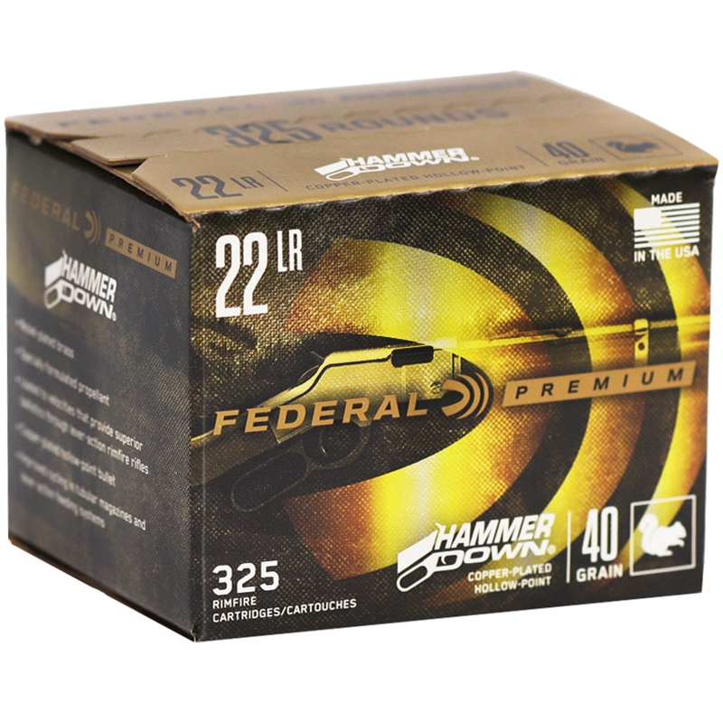 Federal HammerDown 22 Long Rifle Ammo 40 Grain Copper Plated Hollow Point - 22HAM