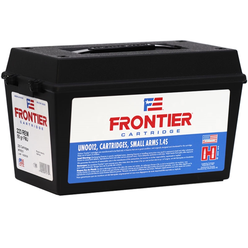 Hornady Frontier 223 Ammo 55 Grain Full Metal Jacket 200 Rounds Ammo Can - FR501