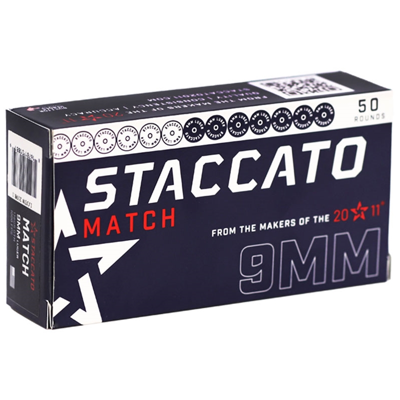 Staccato Match 9mm Ammo 136 Grain Open Tip Match - 919-MATCH136-STAC-M-ECOM