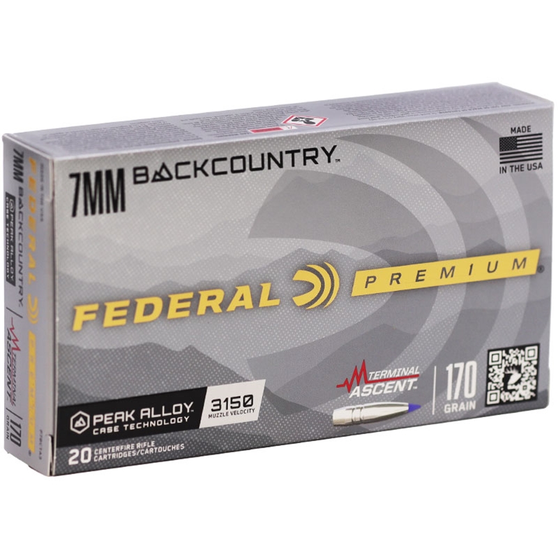 Federal Premium 7mm Backcountry Ammo 170 Grain Terminal Ascent Polymer Tip - P7BCTA3