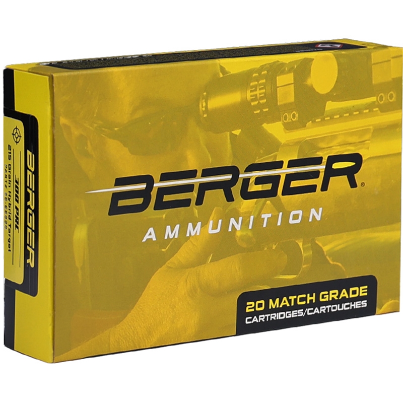 Berger Hybrid Target 300 PRC Ammo 215 Grain Boat Tail - 65-55030