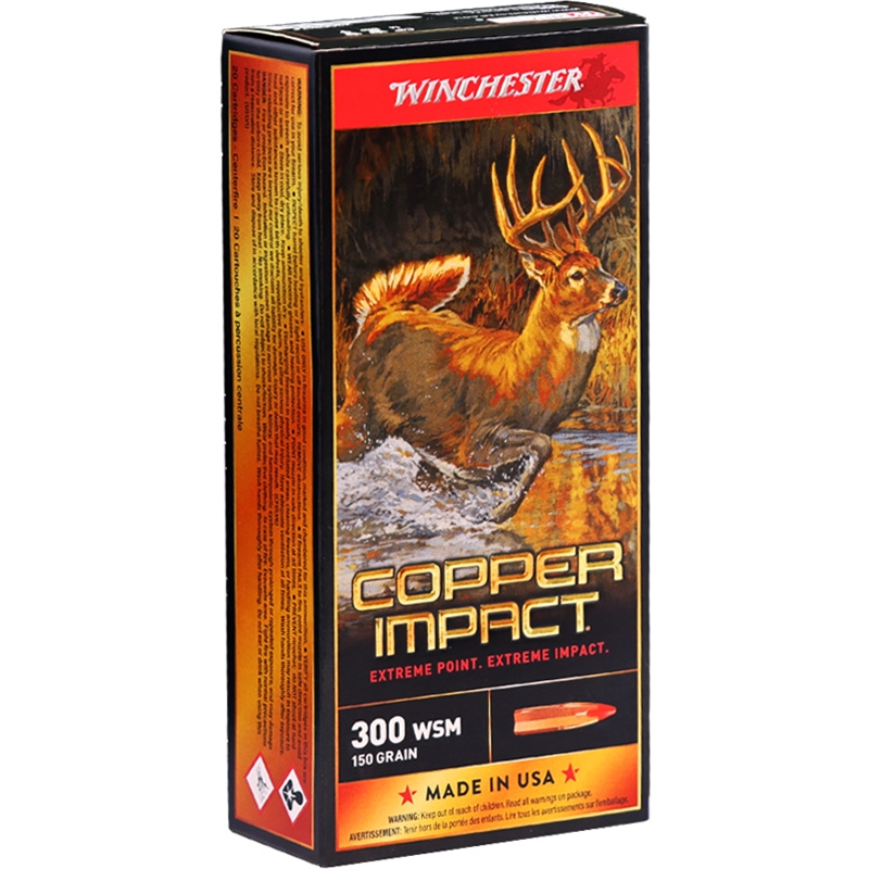 Winchester Copper Impact 300 WSM Ammo 150 Grain Polymer Tip - X300SCLF