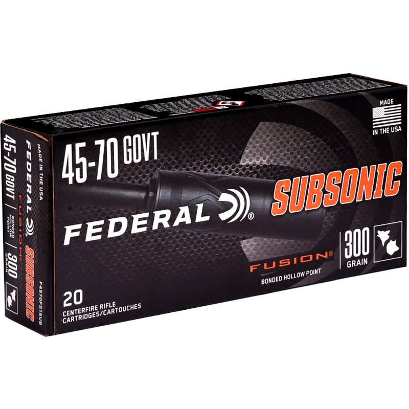 Federal Subsonic 45-70 GOVT Ammo 300 Grain Bonded Soft Point - F4570FS1SUB