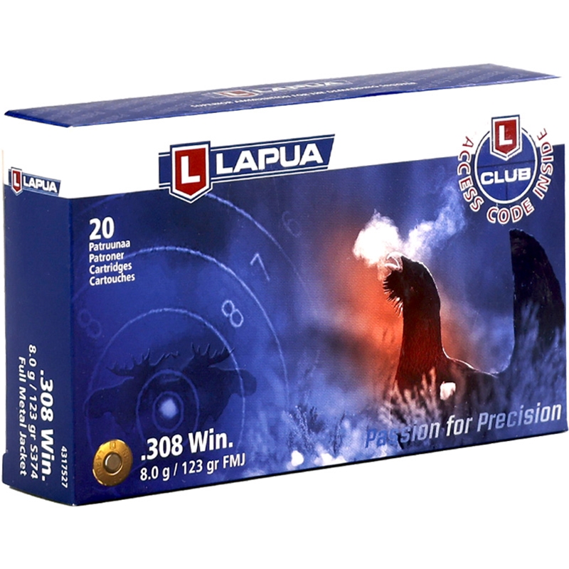 Lapua 308 Winchester Ammo 123 Grain Full Metal Jacket - 4317527
