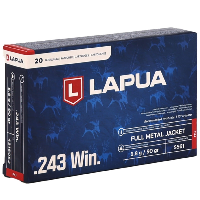 Lapua 243 Winchester Ammo 90 Grain Full Metal Jacket - 4316052