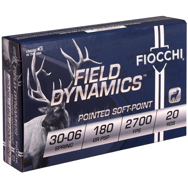 Fiocchi Field Dynamics 30-06 Springfield Ammo 180 Grain Pointed Soft Point - 3006D