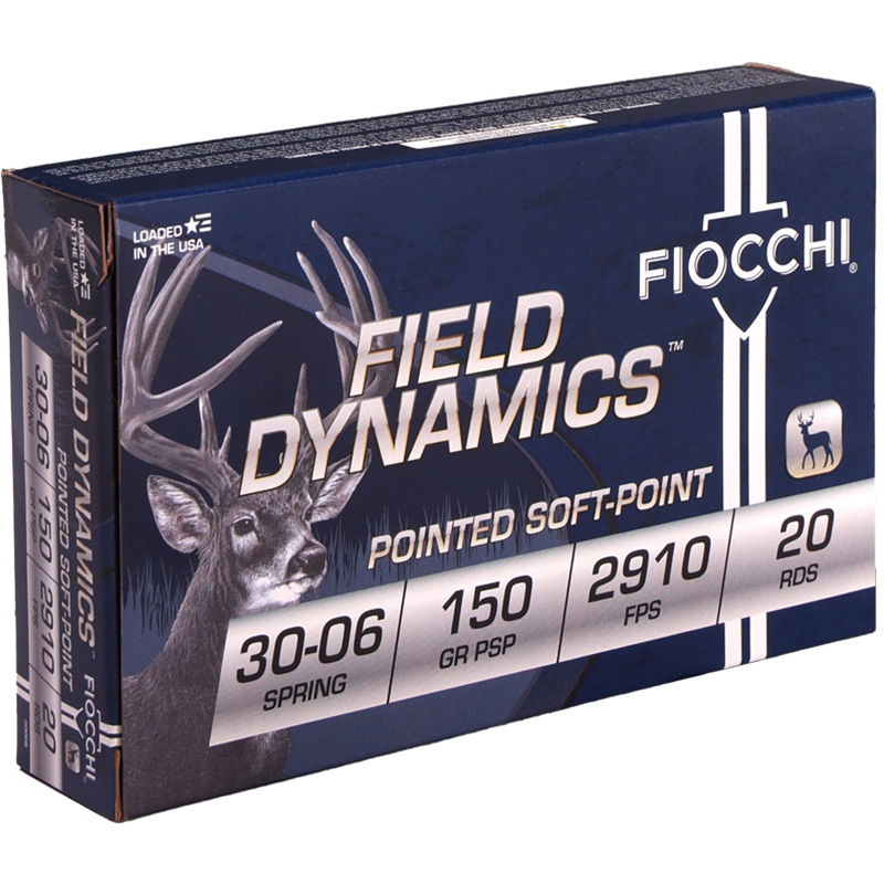 Fiocchi Field Dynamics 30-06 Springfield Ammo 150 Grain Pointed Soft Point - 3006B