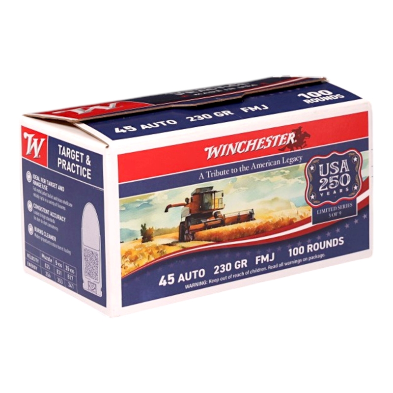 Winchester 45 ACP AUTO Ammo 230 Grain Full Metal Jacket - USA45AVP