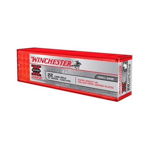 Winchester Super-X 22 Long Rifle 37 Grain Plated Lead Hollow Point Box of 100