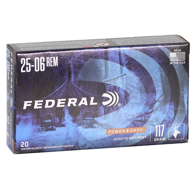 Federal Power-Shok 25-06 Remington 117 Grain Speer Hot-Cor Soft Point Ammunition