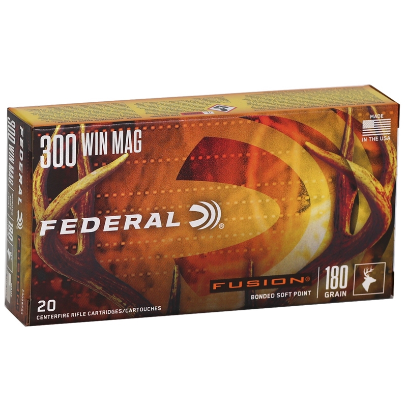 Federal Fusion 300 Winchester Magnum 180 Grain Spitzer Boat Tail Ammunition