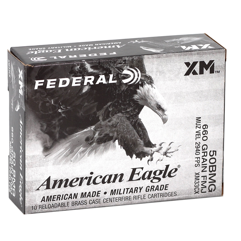 Federal American Eagle 50 BMG Ammo 660 Grain FMJ