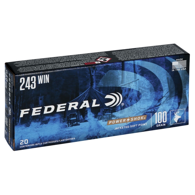 Federal Power-Shok 243 Winchester Ammo 100 Grain SP