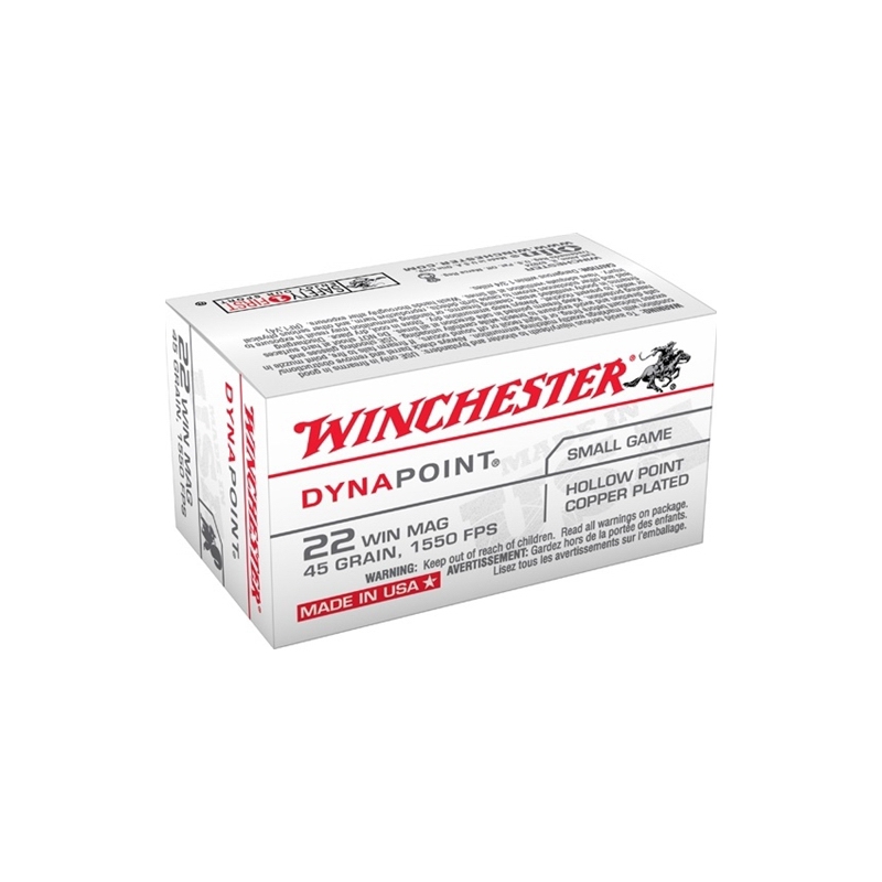 Winchester Dynapoint 22 WMR 45 Grain Plated Lead Hollow Point