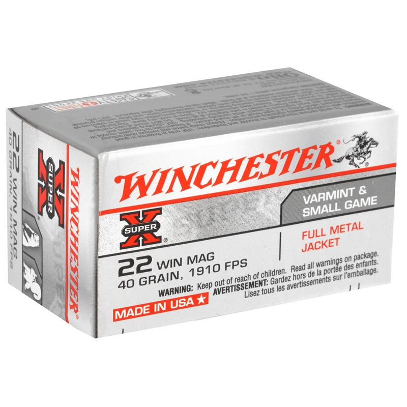 Winchester Super-X 22 WMR Ammo 40 Grain Full Metal Jacket