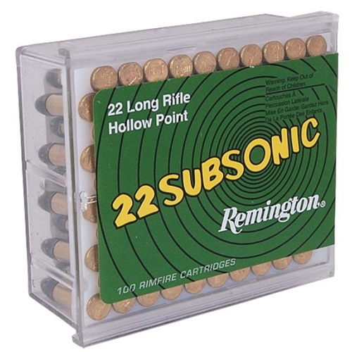 Remington Subsonic 22 Long Rifle 38 Grain Hollow Point 100 Rounds