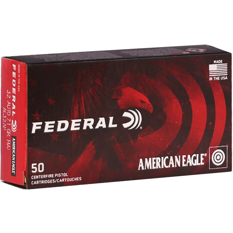 AMERICAN EAGLE  Federal American Eagle 32 ACP Auto Ammo 71 Grain Full Metal Jacket
