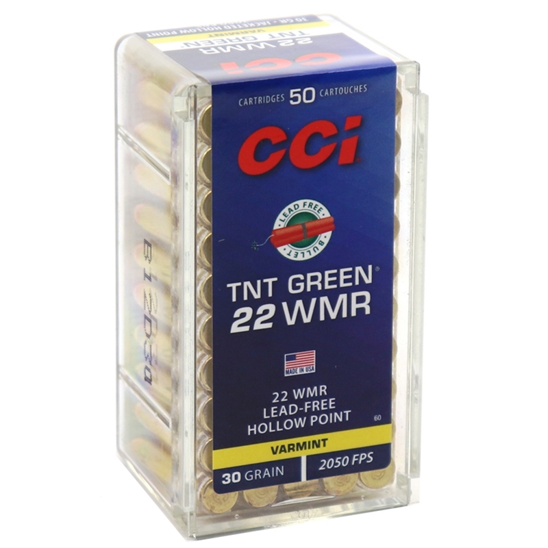 CCI Maxi-Mag 22 WMR Ammo 30 Grain Speer TNT Green HP Lead-Free