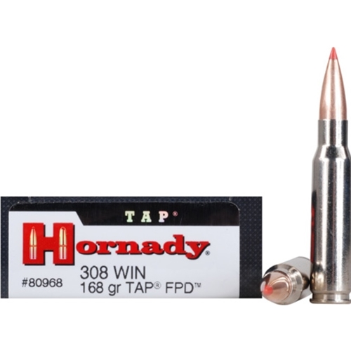 Hornady TAP-FPD 308 Winchester Ammo 168 Grain Polymer Tip