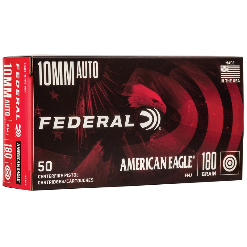 Federal American Eagle 10mm Auto Ammo 180 Grain FMJ