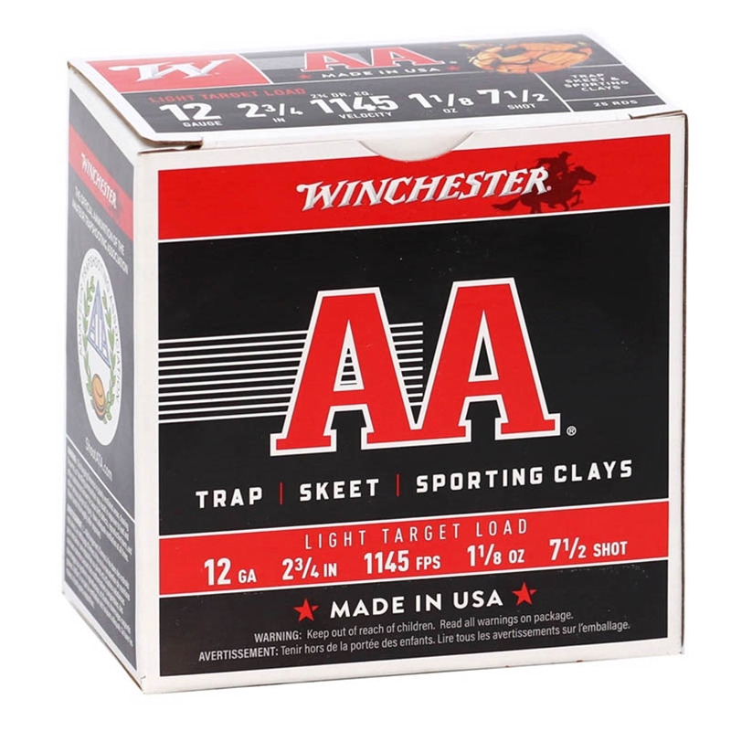 Winchester Limited Edition AA 12 Gauge Ammo 2 3/4"-1 1/8oz. #7.5 Shot AA Light Target Load