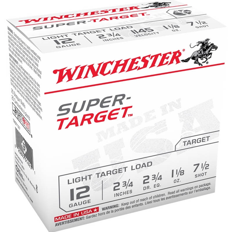 Winchester Super Target 12 Ga Ammo 2 3/4" 1 1/8oz. #7.5 Shot