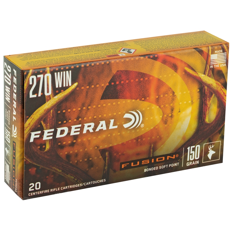 Federal Fusion 270 Winchester Ammo 150 Grain Bonded Soft Point - F270FS2