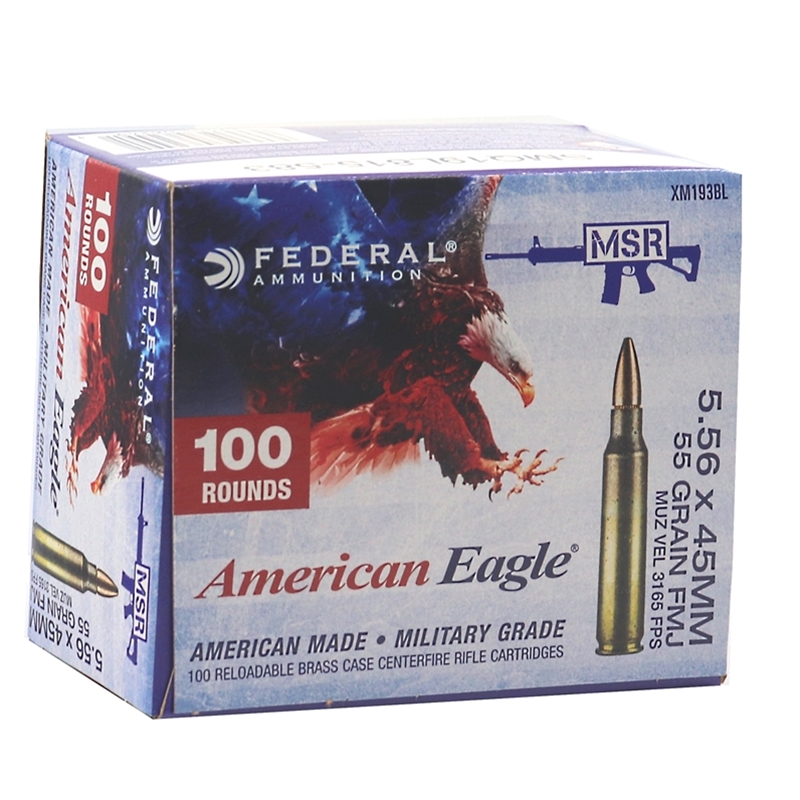 Federal American Eagle 5.56mm NATO 55 Gr FMJ Value Pack